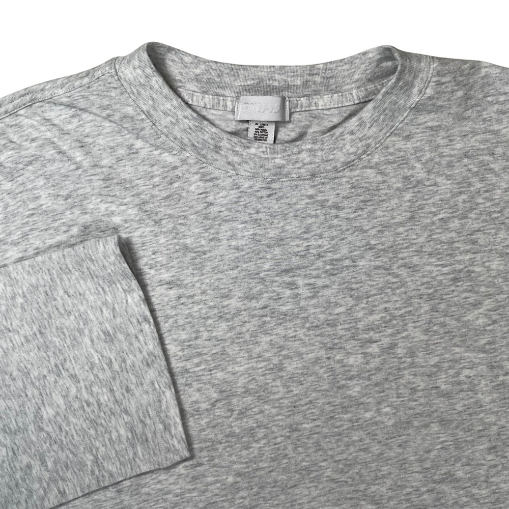 Skims Long Sleeve Top Women XL Heather Grey Modal Blend Crew Neck Shirt Casual